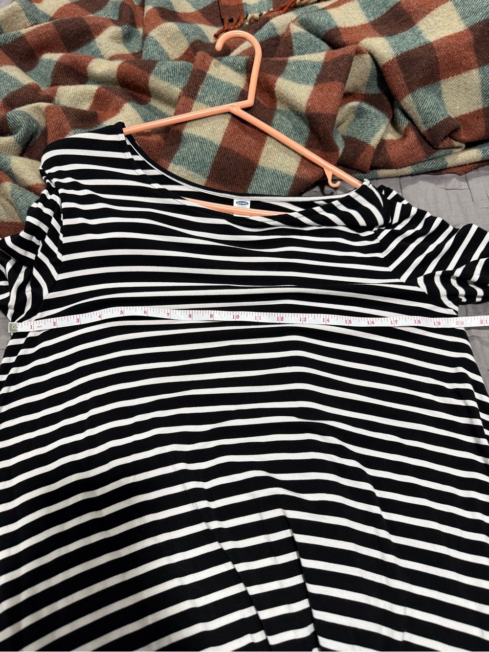 Old Navy Black and White Striped Long Sleeve Swing Dress - Picture 4 of 4